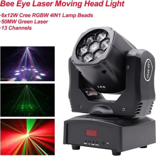 90W Mini 6pcs Bee Eye Laser 2IN1 Moving Head Light For Club Dj Stage Lighting Party Disco Wedding Christmas Event Night Lights