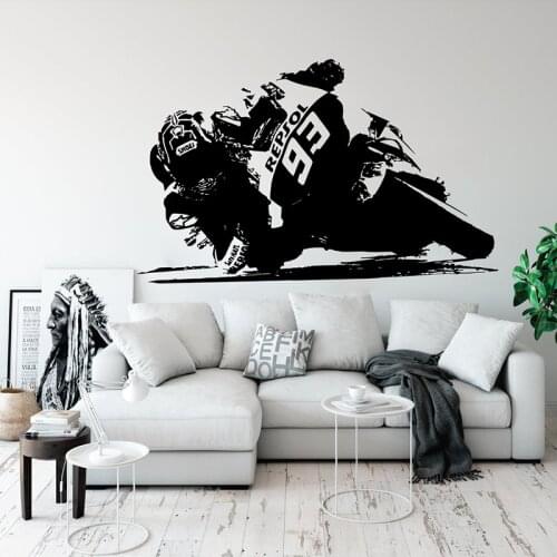 Motorcycle 93 Wall Decal Bedroom Kids Room MAR C MARQUE Motorbike Autocycle Player Sport Wall Sticker Champion Vinyl Home Decor