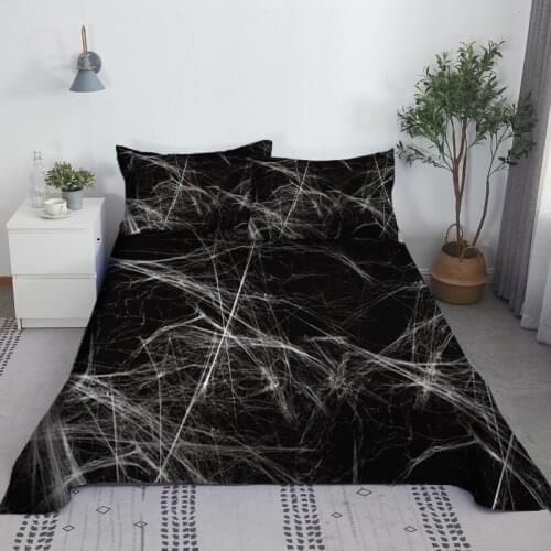 Marble Bedding 3D Printed Polyester Bed Flat Sheet With Pillowcase Fashion Bed Linen For Kids Adults Accept Custom