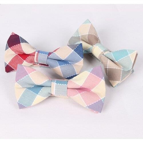 2018 100% Cotton Bow Ties for Mens Mint Green Suit Plaid Bowtie Wedding Party Jacquard Papillon Red Grids Butterfly Neckwear