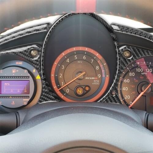 Carbon Fiber Dashboard Speedometer Panel Cover Trim for Nissan 370z 2009+ Interior Decoration Car Accessories Car Decal Stickers