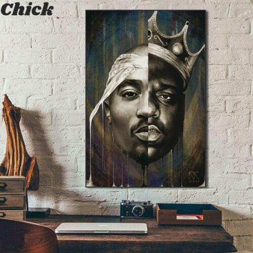 Tupac Shakur Wall Art Poster The B.I.G Biggie Smalls 2PAC Print Canvas Painting Hip Hop Rapper King Wall Pictures For Home Decor