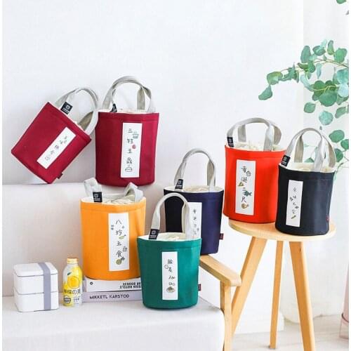 New handbag round insulated rice bag female student lunch box lunch insulated bag office school picnic insulated lunch bag