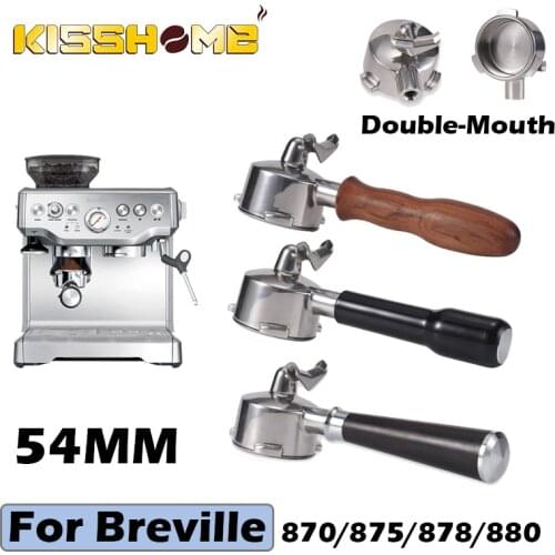 54mm Coffee Bottomless Portafilter For Breville 870/875/878/880 Filter Basket Replacement Espresso Machine Accessory For Barista