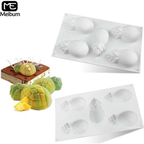 Meibum 5 Cavity Pineapple Shape Silicone Mold DIY Pastry Chocolate Cake Mould Mousse Dessert Modle Baking Decorating Tools