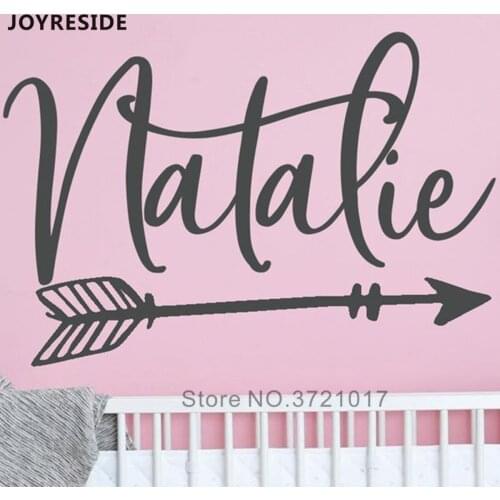 Customed Name Girls Arrows Wall Decals Home Kids Children Bedroom Decoration Girls Rooms Wall Sticker Personalized Name M243