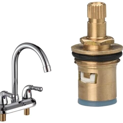 Universal Replacement Tap Valves Brass Ceramic Disc Tap Valve Quarter Turn Cartridges Gland Insert 20 Teeth Bathroom Faucet Tool