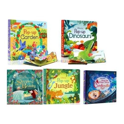 Usborne Pop-up ,5 books/set,English Educational 3D Flap Picture Books Baby Children Reading Book,for 3-6 Years
