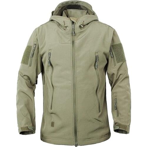 Army Tactical Clothing Mens Windbreakers Military Camouflage Jacket Soft Shell Waterproof Windproof Jacket Winter Hooded Coat
