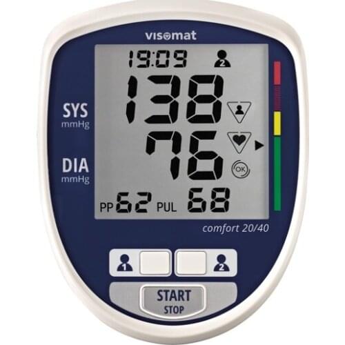 TENSIOMETRO DIGITAL CON ADAPTADOR DE CORRIENTE VISOMAT COMFORT 20/40 DE BRAZO