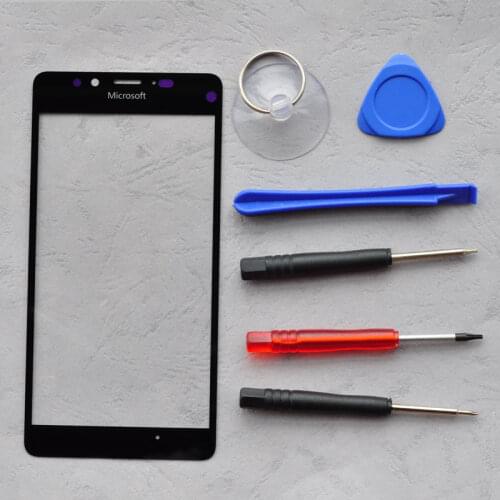BINYEA New Front Outer For Nokia Microsoft Lumia 950 Outer Glass Screen Cover Lens With Repair Tools