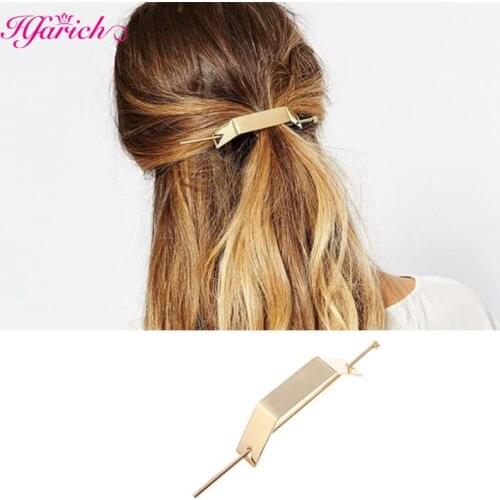 BOHO Classic Simple Female Hair Stick Hairpins Fashion Design Geometric Square Bun Holder Cuff for Women Fine Hair Accessories