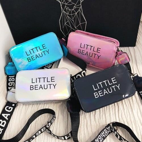 Small bag female bag 2019 new jelly package laser texture small square bag summer trend fashion cosmetic bag