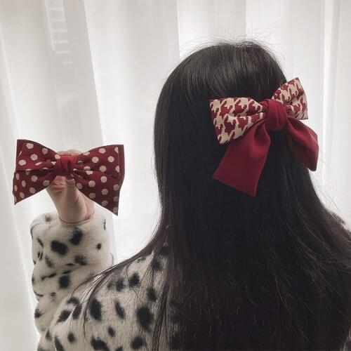 2021 Women Girls Elegant Retro Splicing Bow Oranement Hair Clips Lady Lovely Sweet Barrettes Hairpins Female Hair Accessories