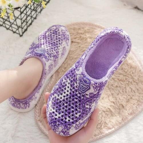 2019 Winter Womens Garden Clogs Indoor Fur Warm Slippers Sandals Shoes Women New Fashion Footwear Flip Flops Women Mule Slides