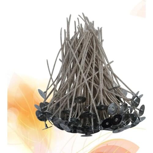 100PCS Pre Soy Waxed Candle Wicks with 100PCS Tabs Candle Making Kit for Candle Making