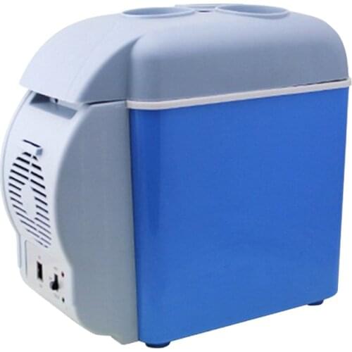 12V 7.5L Mini Car Fridge Cooler and Warmer Box for Car Vehicle (Blue)