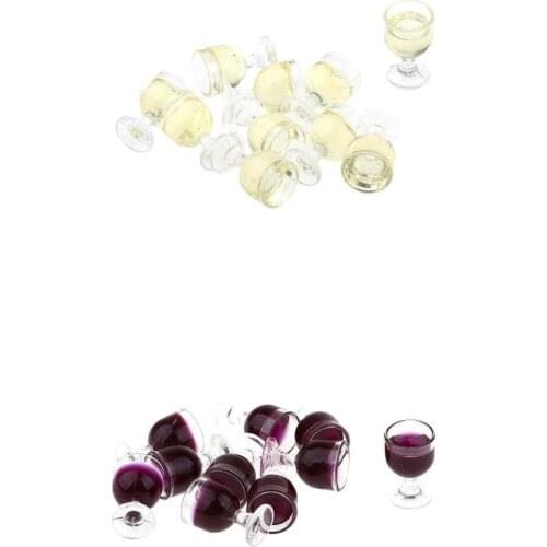 20 Pieces Miniature Wine Glasses Handcrafted Goblets for 1/12 Scale Dollhouse Kitchen Tableware