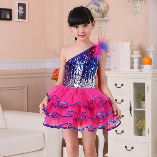 2020 new Child modern dance performance clothing Childrens jazz dance sequined Tutu Dancewear Girls Ballet Dress high quality