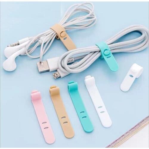 4Pcs Universal Line Storage Clip Desk Organizer Winder Portable Earphone Data Cable Storage Buckle Organizer