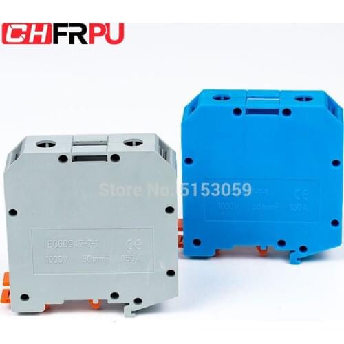 5PCS UIK-50N Universal DIN Rail Mounted Terminal Blocks Screw Type Connector Electrical Crimp Terminator