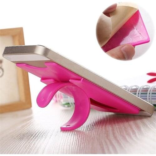 Card Holder Silicone Cellphone Back Sticker Mobile Stand Bracket Cover Candy Colors Phone Toys Accessaries random color