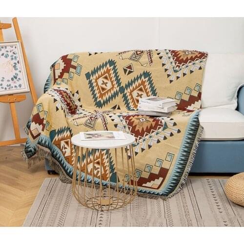 New Double sided sofa blanket hotel Homestay chair full cover dust cover Portable sofa towel throw blanket Bohemian decor rug