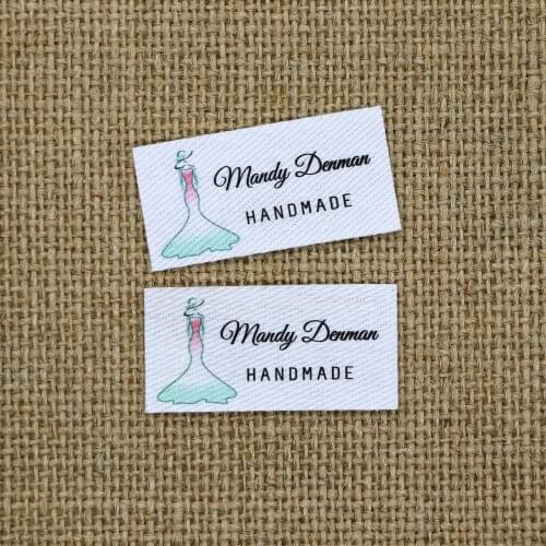 80 piece Ironing Labels, Logo or Text, Personalized Brand , Clothing Labels, Custom Design, Cotton tags (YT230)