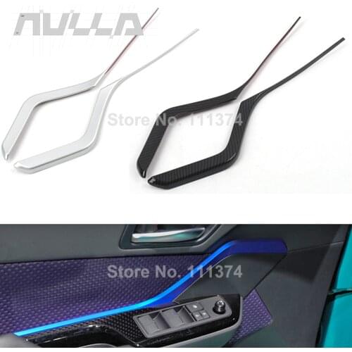 Chrome Door Handle Strip Decoration Frame Cover For Toyota C-HR CHR 2018 2019 2020 Car Detector Carbon Look Stick Styling