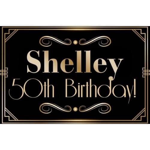 Custom Great Art Deco 40th Birthday Gold Frame photo backdrop High quality Computer print party photography backgrounds