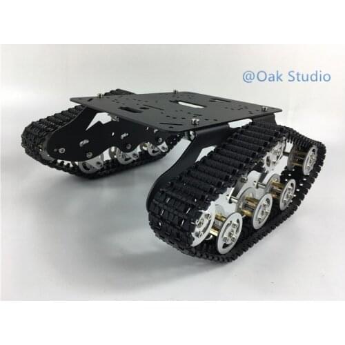 TS300 Black Version,Aluminum Alloy Chassis/Frame tank car with Shock Absorber,High torque motor,For Tank fans,DIY,Robot demo