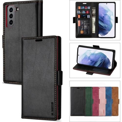 Leather Case For Samsung Galaxy S21 S20 Ultra S10 S9 S8 Plus S7 S6 Edge S20FE S21FE Note 8 9 10 Pro 20 Ultra Wallet Phone Case