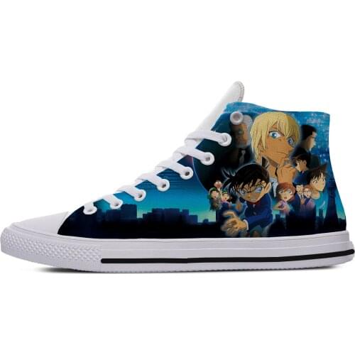 2019 Hot Cool New Fashion Cartoon Harajuku Summer Sneakers Handiness Casual Shoes For Men Women 3D Printed Anime Detective Conan