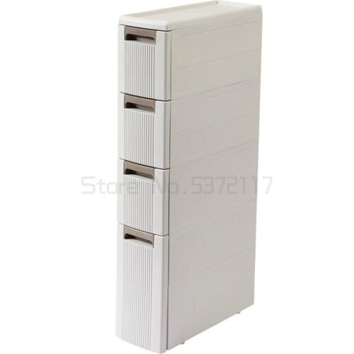 18cm Wide Kitchen Crevice Storage Cabinet Plastic Drawer Toilet storage Slot Narrow Cabinet Bathroom Cabinet Drawer Organizer