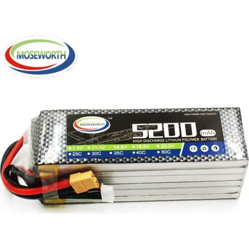 6S 22.2V 5200mAh 30C RC Lipo Battery For RC Quadcopter Helicopter Drone Car Boat Airplane Remote Control 22.2v RC LiPo Battery