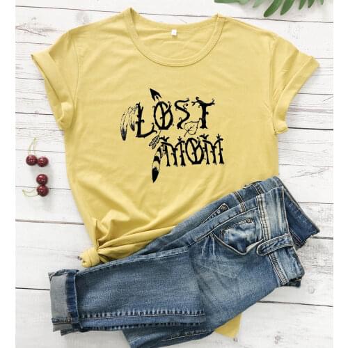 Lost Mom feather graphic kawaii 100% cotton street style fashion youngs 90s vintage hipster grunge tumblr t shirt young tee tops