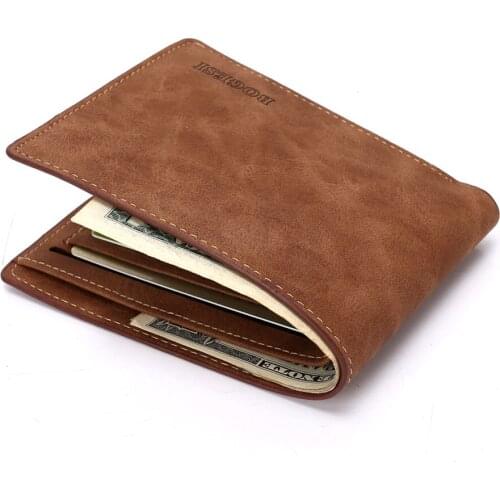 Man’s Wallet PU Purse Short Billfold Popular Zippered Money Bag Male’s Card Holder F705