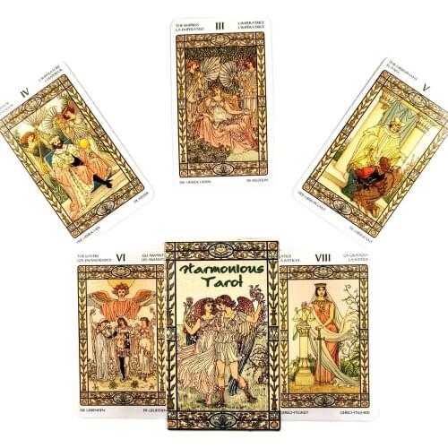New Arrival High Quality Harmonious Tarot Cards Fortune Guidance Telling Divination Deck Board Game Leisure Party 78 Pcs