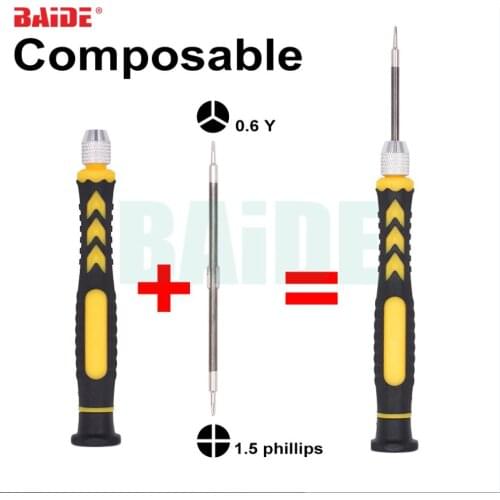 Plastic Handle 2 in 1 CRV Combination Screw driver 1.5 Phillips Key 0.6Y Screwdriver for iPhone 7 Plus Repair Tools 600pcs/lot