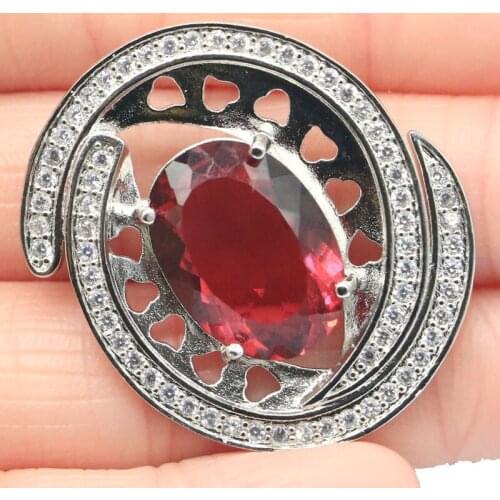 35x35mm Popular Style Star Shape Created Rhodolite Garnet Violet Tanzanite CZ Daily Wear Silver Pendant Eye Catching