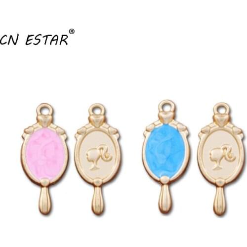 10pcs/Lot Enamel Cartoon Mirror Shape Charms DIY Jewelry Dripping Alloy Pendant Earrings Keychain Accessory Materialsms