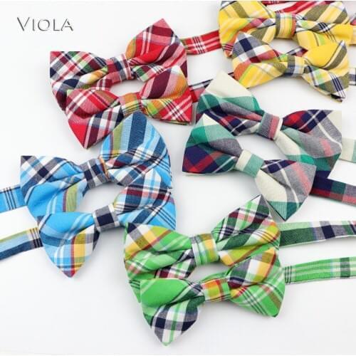 Striped Plaid Parent-Child Pet Bowtie Sets Cotton School Boys&Girls Butterfly Cute kids Dog BowTie Accessory Gift High Quality