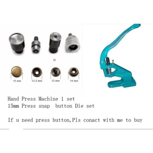 Hand Press Machine With 15mm Heavy Duty Press Button Studs Setting Tool Die Set
