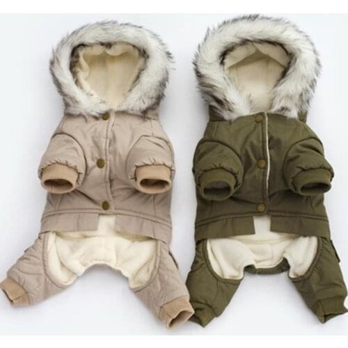 Russia Winter Warm Pet Dog Clothes Hooded Thicken Cotton Puppy Dogs Coat Jackets For Chihuahua Dogs Clothing Jumpsuit Products