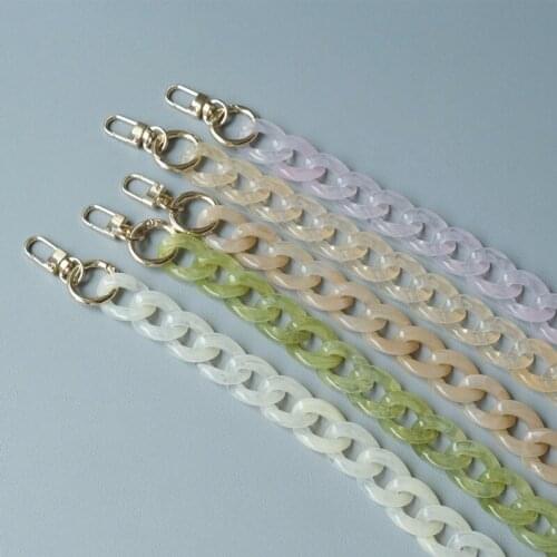 New Fashion Woman Handbag Accessory Acrylic Resin Chain Replacement Retro Bag Strap Chain Women Shoulder Chains Removable Parts