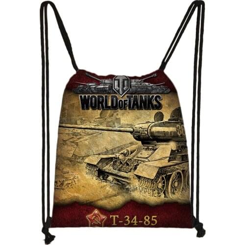 Game World Of Tanks Cartoon Drawstring Bag Backpack Daily Casual knapsack Drawstring Bags Storage Bags