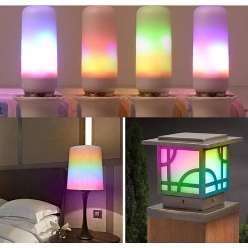 E27 E26 LED Flame Effect Fire Light Bulbs Creative Lights Flickering Emulation Vintage Atmosphere Decorative Lamp