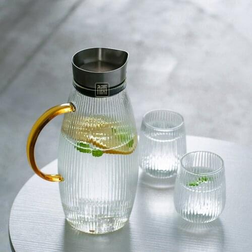 Heat-resistant glass water cooler large-capacity explosion-proof water cooler set household juice pot
