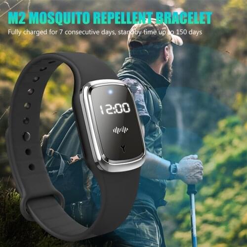 Ultrasonic Pest Repellent Camping Anti-Mosquito Wristband Smart Watch Bracelet