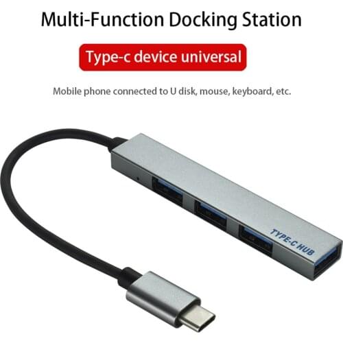 4 IN 1 Type C Hub Portable 4 Ports Splitter Type-C to USB 2.0 Converter Adapter Cable for PC Laptop Computer Docking Station